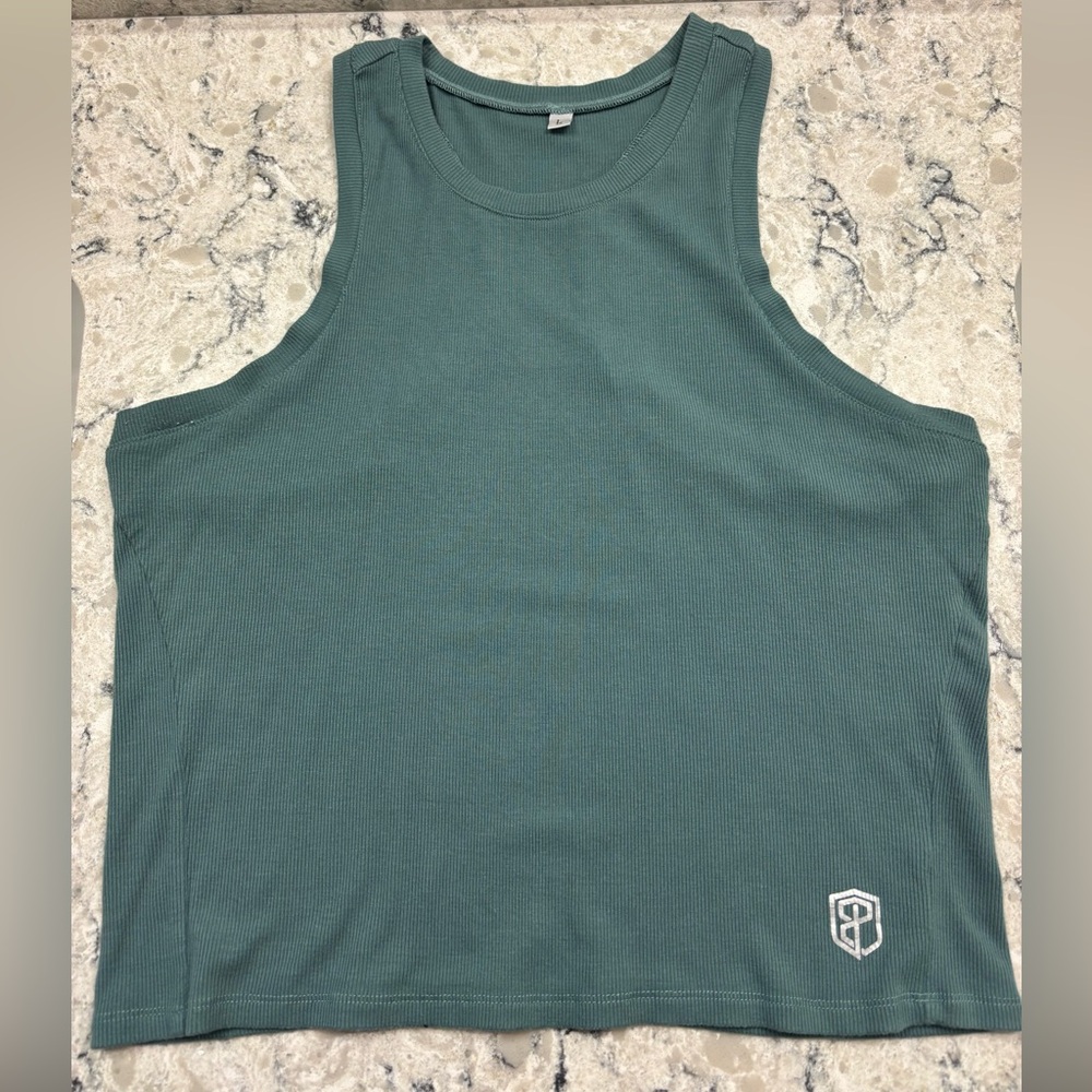 Born Primitive Teal Ribbed Racerback Tank Top